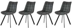 Set 4 scaune K332 velvet gri