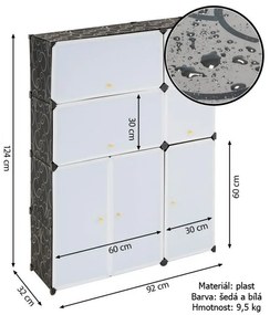 Raft extensibil cu design economic, alb-negru