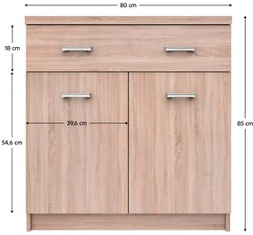 Cabinet TOPTY 1D4S tip 19, stejar Sonoma