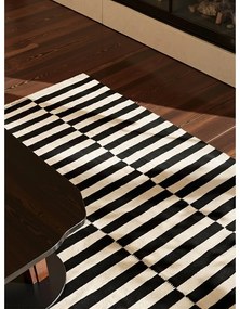 Covor negru-alb reversibil/țesut manual din lână 120x180 cm Donna – Hanse Home