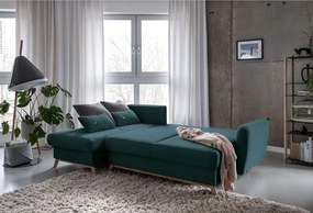 Colțar extensibil cu șezlong pe partea stângă Miuform Scandic Lagom, turcoaz