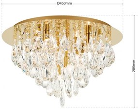 Plafonieră de cristal Orion DLU 2516/45 CELESTE 6xG9/40W/230V d. 45 cm auriu