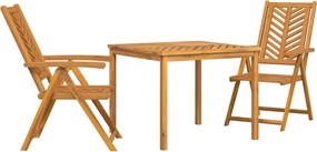 vidaXL Set de masă pentru grădină 3 pcs Maro Lemn Solid de Acacia