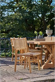 Scaun de dining Derby, tec/polyrattan, natural