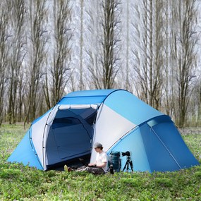 Outsunny Cort Spatios de Camping pentru 6 Persoane, Ușor de Asamblat, 460x230x195cm | Aosom Romania