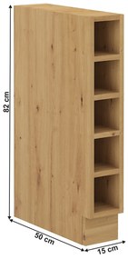 Raft de jos pentru bucătărie Lesana 2 (stejar artizanal) 15D OTW BB. 1063984