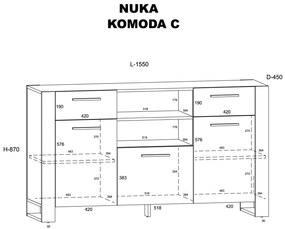 Comodă Nulakka C (Stejar grande). 1124970