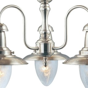 Candelabru 3 brate stil industrial vintage Fisherman II argintiu satinat