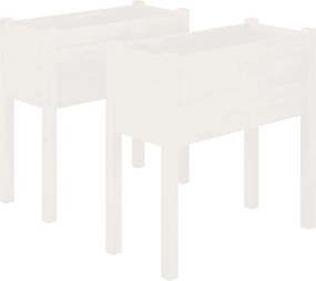vidaXL Jardiniere de grădină, 2 buc., alb, 70x31x70 cm, lemn masiv pin