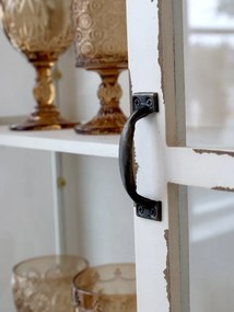 Dulap de perete shabby chic, alb antichizat, cu 2 uși din sticlă