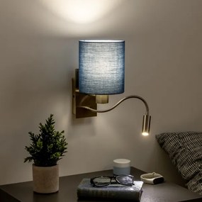 Lampă LED de perete Brilagi NUBILA 1xE27/25W/230V + LED/3W alamă/albastru închis