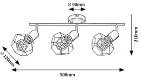 Spot Rabalux 71067 FRAN 3xE27/40W/230V negru