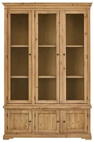 Biblioteca 6 usi, din lemn masiv de pin reciclat, aspect rustic, Abbey