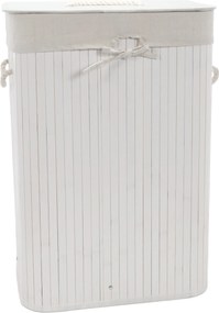 Coș de rufe alb din bambus, 72 l