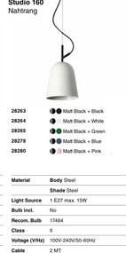 Lustra suspendata design modern Studio 160 alb