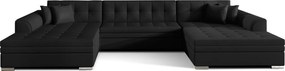 Coltar extensibil 5 locuri, ELTAP, Vento, 359x165x87 cm, lemn/poliester, negru
