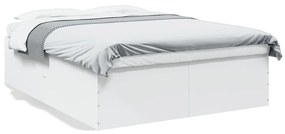 Cadru de pat, alb, 150x200 cm, lemn prelucrat