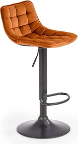 Scaun bar inalt H95, scortisoara - Bluvel 4215/negru, stofa catifelata