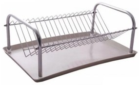Uscător de vase Rosini SS-10402, Tavă de scurgere detașabilă 16x40x25 cm, argintiu
