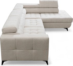 Colțar Nardo L cu funcție de dormit, dreapta - țesătură șenil bej Taro 04
