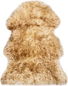 vidaXL Covor din blană de oaie, maro melanj, 60 x 90 cm