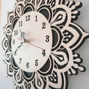 SENTOP | Ceas modern din lemn cu design floral | USVIT