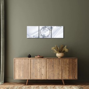 Tablou - Design flori (cu ceas) (90x30 cm)