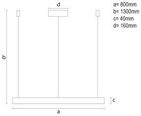 Lustră LED dimabilă pe cablu LED/55W/230V 3000-6500K + telecomandă