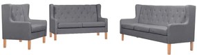 vidaXL Set canapea, 3 piese, textil, Gri