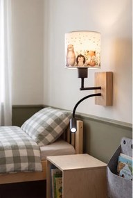 Brilagi - Lampă LED flexibilă BOBO WOOD 1xE27/25W/230V + LED/3W stejar/negru/alb/model animal.