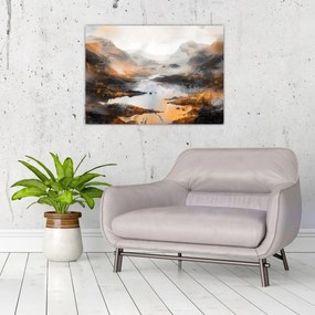 Tablou pe sticlă - Pictura peisajelor montane (70x50 cm)