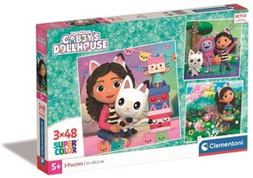 Gabby&#039;s Dollhouse Playland Puzzle Clementoni 3x48 piese