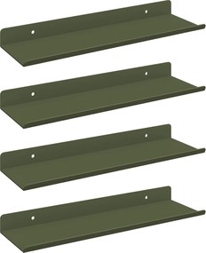 vidaXL Raft suspendat 4 pcs Verde măsliniu 30 x 9 x 2,5 cm Oțel