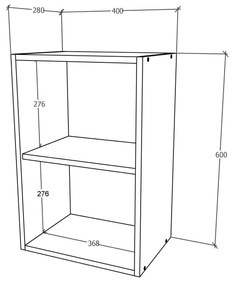 Corp haaus Karo, 1 Usa, Lemn Natural/Alb, 40 x 30 x 60 cm