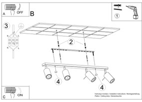 Spot Sollux SL.1510 RING 4xGU10/10W/230V roșu