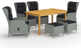 vidaXL Set mobilier de grădină, 7 piese, gri deschis