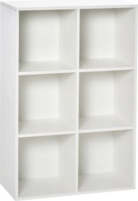 HOMCOM Mobile Libreria a 6 Cubi Moderno a Parete in Legno Bianco | Aosom Romania