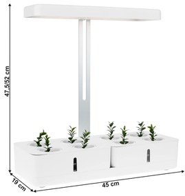 Ghiveci inteligent, iluminare cu LED, alb, BIOR