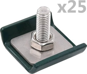 vidaXL Conector grilaj din plasă, verde, 25 seturi