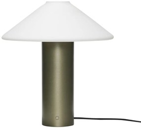 Veioză verde-închis cu abajur din sticlă (înălțime 40 cm) Orbit – Hübsch