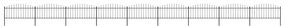 Gard de gradina cu varf sulita, negru, (0,5-0,75)x15,3 m otel 1, 50-75 cm, 15.3 m