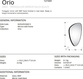 Oglinda decorativa 84x55cm Orio BLACK