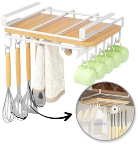 Organizator de bucatarie suspendat cu carlige RAXIMO, alb