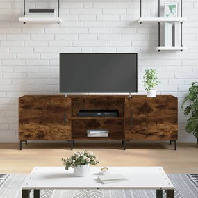 vidaXL Comodă TV, stejar fumuriu, 150x30x50 cm, lemn compozit