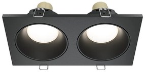 Corp incastrabil cu 2 spoturi design tehnic Zoom negru