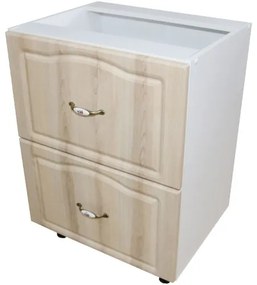 Corp inferior 60 cu 2 sertare metalice pentru greutate Zebra MDF sonoma mustata
