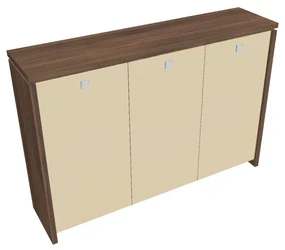 Dulap mediu pentru haine Verno 188 x 46 x 130 cm, uși de sticlă, nuc / vanilie