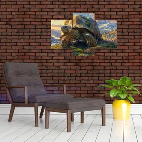 Tablou - Țestoasă și peisaj montan (90x60 cm)