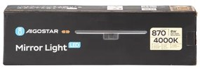 Aigostar - Lumină LED pentru oglindă de baie, 8W, 230V, 4000K, 40 cm, IP44, negru