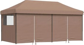 vidaXL Cort pliabil pentru petreceri cu 4 pereți laterali, maro